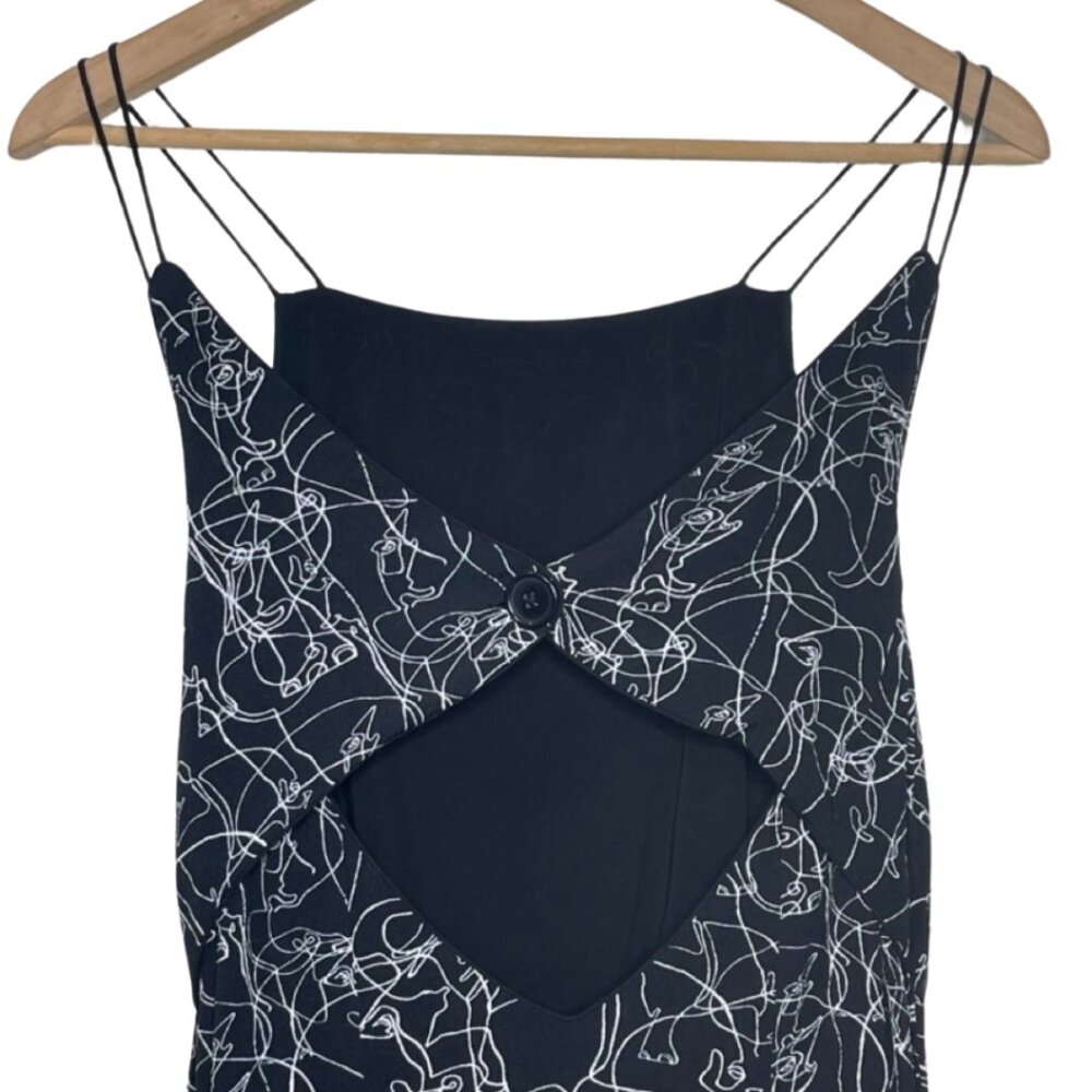 SILENCE + NOISE | Black Short Dress White Abstract Elephant Pattern | Size L - Picture 7 of 13